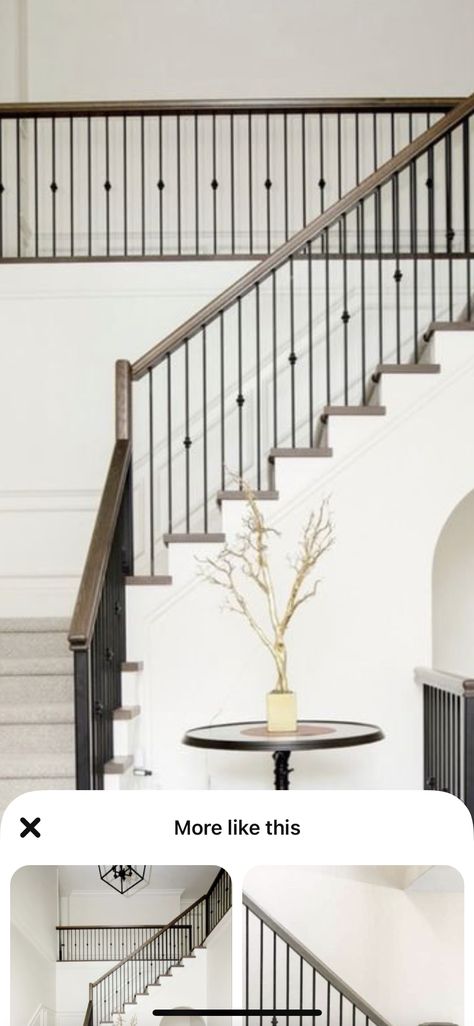 Modern Stair Balusters, Wood Stair Spindles, Black Balusters Stairs, Wood Staircases, Metal Stair Spindles, Wood Railings For Stairs, Case Opening, Burr Oak, Stair Spindles