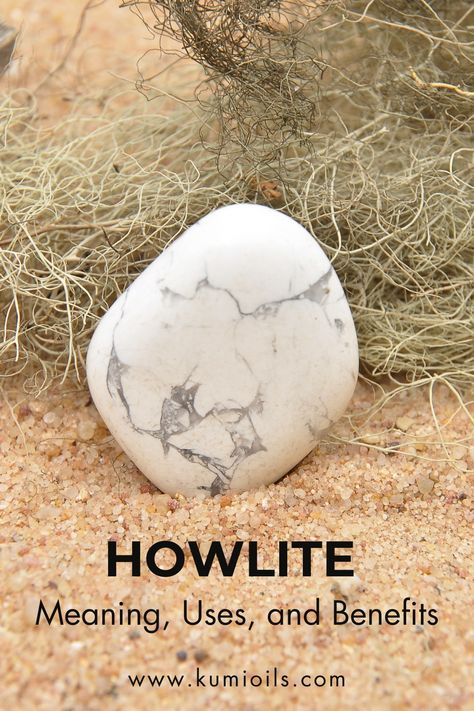 Howlite is a beautiful white stone that can help you achieve peace and calm. It will help in alleviating stress and attuning you with pure and infinite energies. Learn its meaning, benefits, properties, and everything else you need to know about it here. Howlite Properties, Howlite Meaning, Peace And Calm, Howlite Stone, Natural Health Tips, Crystal Meanings, Chakra Healing, White Stone, Young Living