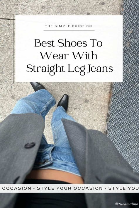 Wondering what shoes to wear with straight leg jeans? Or how to style straight leg jeans in general? Get tons of casual and modern straight leg jeans outfits to inspire you for spring, summer, for fall, and winter 2023, whether you are curvy or petite, you'll love these looks. And get inspo for outfits with boots, ankle boots, sneakers, flats, and heels for work or date night. The straight leg jeans aesthetic is so in right now! Straight Leg Jeans Aesthetic, Outfits With Boots Ankle, Ankle Jeans Outfit, Jeans Boots Outfit, Style Straight Leg Jeans, Outfits With Boots, Straight Jeans Outfit, Jeans Aesthetic, Outfit Petite