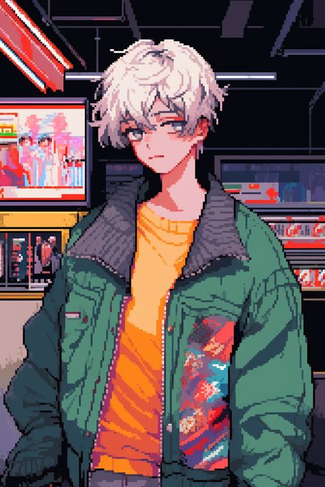 8 Bit Aesthetic, Pixel Art Portrait, Neon Cyberpunk, Pixel Characters, Pixel Art Tutorial, Pixel Art Characters, Anime Pixel Art, Pixel Art Games, Anime People