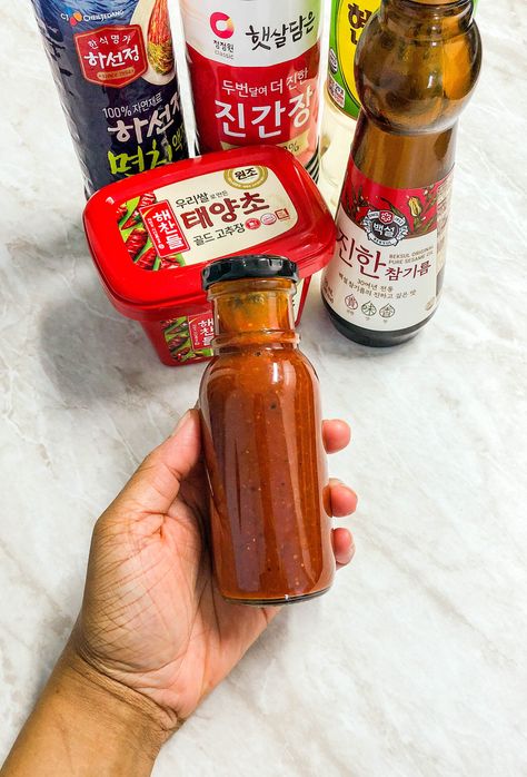 Gochujang Salad Dressing — CocoBeanCountry Gochujang Salad Dressing, Gojujang Recipes, Gochujang Salad, Korean Salad Dressing, Gochujang Dressing, Korean Salad, Spicy Salad, Quick Side Dishes, Spicy Korean