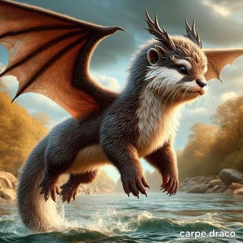 Cool Dragon Pictures, Winged Animals, Fantasy Dragons, Mythical Creatures Fantasy, Hybrid Art, Mystical Animals, Fantasy Art Dolls, Cute Fantasy Creatures, Fantasy Beasts