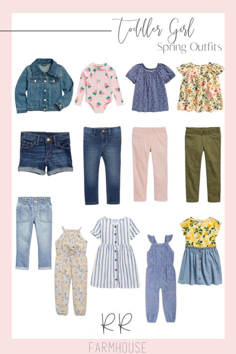 Toddler Girl Spring Outfits, Toddler Spring Outfit Ideas, Spring Outfits for Kids Toddler Girl Spring Outfits, Emma Outfits, Toddler Girl Outfits Spring, Spring Picture Outfits, Spring Toddler, Picture Day Outfits, Spring Kindergarten, Outfits For Kids, Girls Spring Outfits