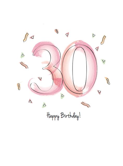 Happy 30th Birthday Card Diy, 30th Birthday Card Watercolor, 30 Birthday Card Ideas, Birthday Card 30 Years, 30th Birthday Cards Handmade, 30 Birthday Card, 30s Birthday, 30. Geburtstag Frau, Greeting Cards Handmade Birthday