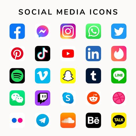 Social media icons vector set with Facebook, Instagram, Twitter, TikTok, YouTube logos | premium image by rawpixel.com Ripped Paper Design, Facebook Logo Vector, Old Apple Logo, Youtube Logo Png, Social Media Icons Vector, Whatsapp Logo, Social Media Icons Free, Dating Application, Ripped Paper