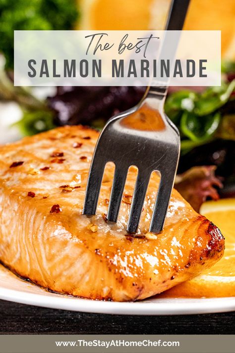 The Best Salmon Marinade requires just a handful of ingredients to bring out the best flavor in your salmon. It's the best marinade for salmon whether you are making grilled salmon or oven-baked. Marinade For Salmon, Best Salmon Marinade, Salmon Marinade Recipes, Best Marinade, Salmon Fillet Recipes, Salmon Recipes Baked Healthy, Best Salmon, Salmon Marinade, Fish Dinner Recipes