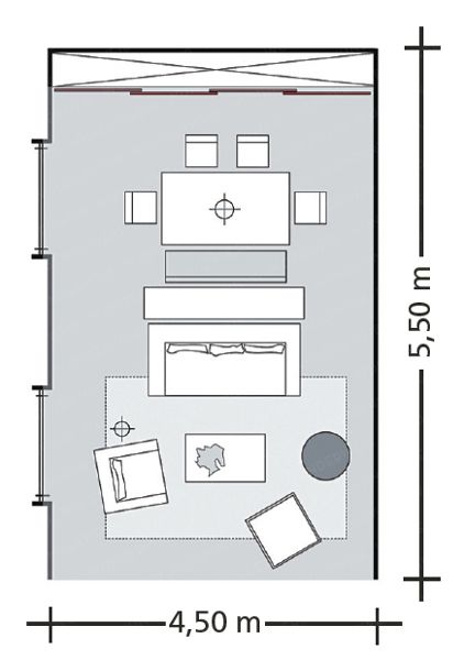 How To Combine Combine Three Rooms In One Living Room Dining Room Layout, Living Room Floor Plans, Kitchen Floor Plan, Rectangular Living Rooms, Living Room Plan, Condo Living Room, Dining Room Floor, Living Room Dining Room Combo, Living Room Furniture Layout