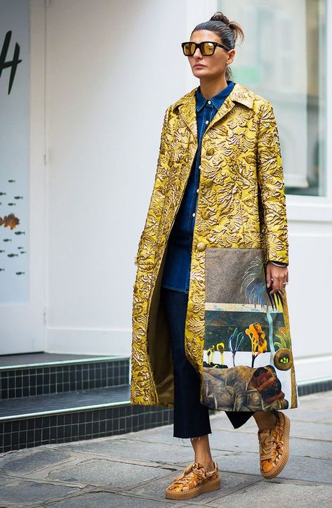 Mode Hippie, Giovanna Battaglia, Street Style 2017, Paris Mode, Oversize Fashion, Print Coat, Fashion Weeks, Street Style Inspiration, Style Crush