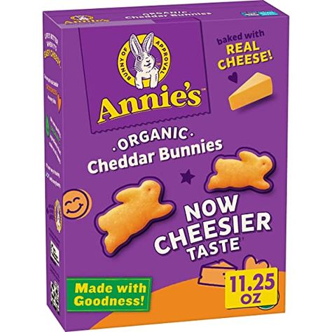 Amazon.com: Annie's Organic Cheddar Bunnies Baked Snack Crackers, 11.25 oz. Snack Crackers, Annies Homegrown, Cheddar Crackers, Baked Crackers, Queso Cheddar, Road Trip Snacks, Easter Food, Organic Groceries, Cheese Cultures