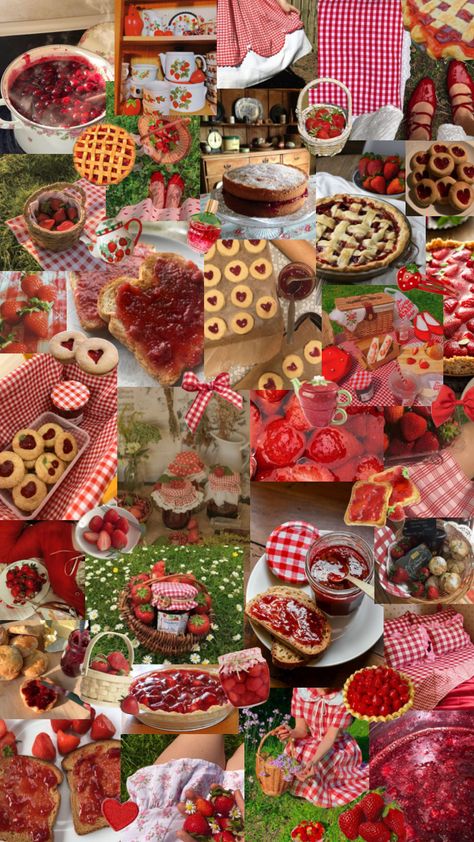 strawberry jam🍓🥧🍰 #strawberry #strawberries #strawberryjam #cottagecore #aesthetic #strawberryaesthetic #redaesthetic #cottagecoreaesthetic #summer #summeraesthetic #picnic #baking #bakingaesthetic Jamming Aesthetic, Cottage Core Picnic, Jam Strawberry, Cottagecore Picnic, Spring Tea Party, Picnic Birthday Party, Strawberry Party, Picnic Birthday, Spring Tea