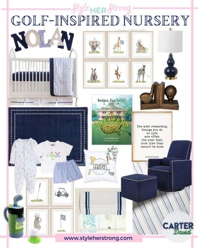 Baby boy nursery ideas golf nursery boy bedroom navy nursery grandmillennial home decor nursery design #LTKbump #LTKhome #LTKbaby Grandmillennial Home, Golf Nursery, Boy Nursery Design, Baby Boy Nursery Ideas, Bedroom Navy, Boy Nursery Ideas, Golf Room, Golf Baby, Navy Nursery