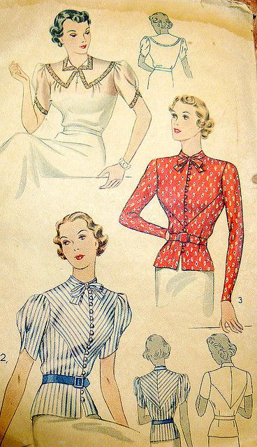 Sewing Dress Patterns, 1930 Fashion, 1930's Fashion, Sewing Dress, Shirt Sewing Pattern, Sewing Instructions, Vintage Dress Patterns, Retro Mode, 1930s Fashion