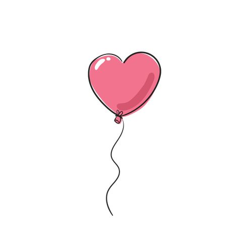 Ballon Drawing, Balloon Tattoo, Drawing Line Art, Line Art Images, Balloon Clipart, Floral Balloons, The Art Of Storytelling, Balloon Shapes, Heart Drawing