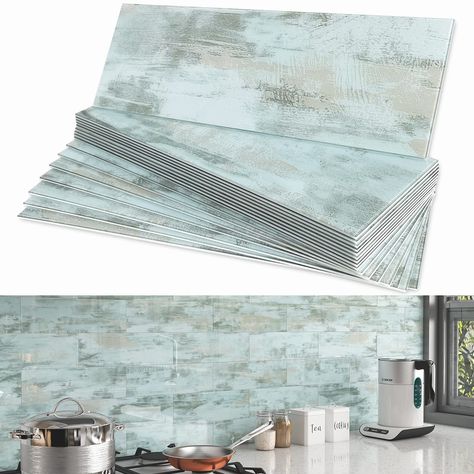 Peel And Stick Countertop, Tiles For Bathroom Walls, Backsplash Cheap, Metallic Wall Tiles, Tile Peel And Stick, Marble Tile Backsplash, Backsplash For Kitchen, Peel And Stick Tiles, Coastal Kitchen Decor