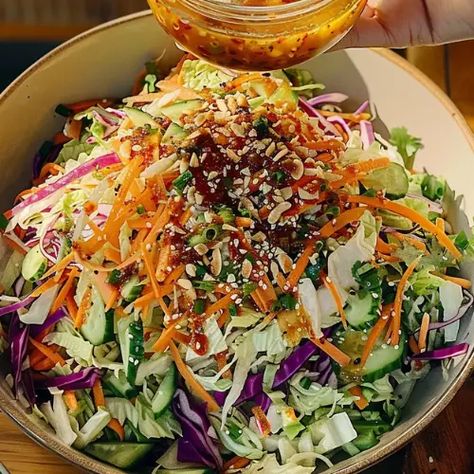 Crunchy Cabbage Salad with Sweet and Tangy Dressing Crunchy Cabbage Salad With Sweet, Crunchy Cabbage Salad With Tangy Dressing, Shredded Cabbage Recipes Asian Salads, Ree Drummond Napa Cabbage Salad, Fresh Cabbage Salad Recipes, Asian Cabbage Salad Dressing, Baked Cabbage Salad, Crunchy Cabbage Salad Recipes, Crispy Cabbage Salad With Dressing