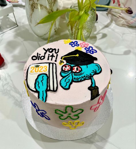 Squidward Graduation, Cake Ideas For Birthday, Graduation Cake Designs, Cake Recipes Easy, Graduation Party Cake, Aesthetic Cake, Desserts Cake, Cake Aesthetic, Recipe Cake