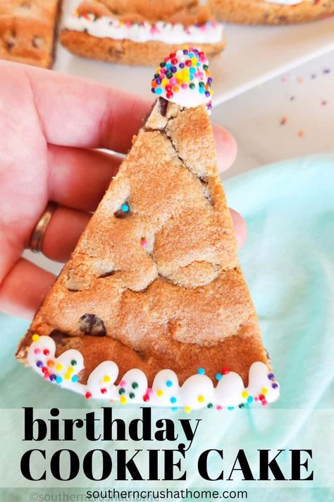 Birthday Cookie Cake Recipe Cookie Cake Recipe Easy, Birthday Cookie Cake, Chocolate Chip Cookie Cake Recipe, Three Ingredient Cookies, Cookie Dough Cake, 3 Ingredient Cookies, Sugar Cookie Cakes, Birthday Cookie, Cookie Cake Birthday