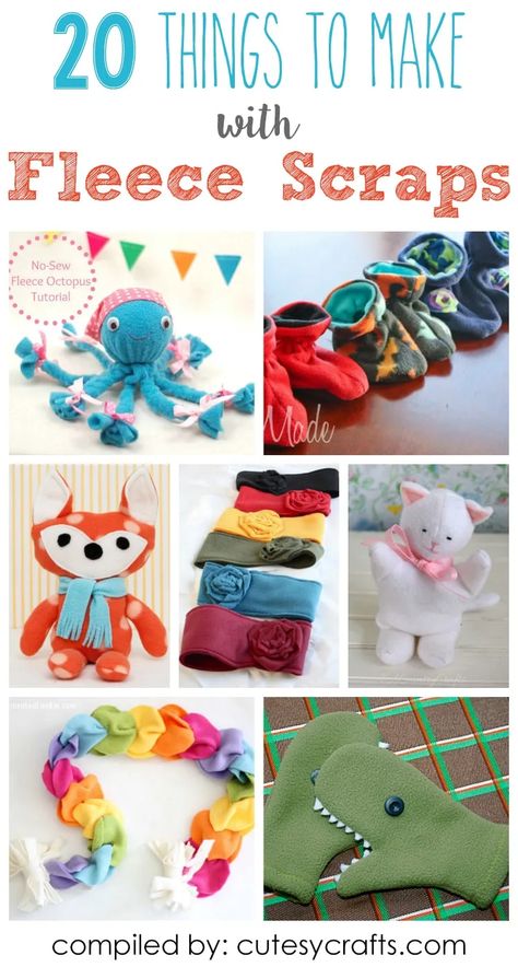 20 Adorable Things to Make with Fleece Scraps - Cutesy Crafts Fleece Scraps, How To Make A Tie, Fleece Sewing Projects, Fleece Crafts, Fleece Projects, Make A Tie, Tie Blankets, Sewing Fleece, Beginner Sewing Projects Easy