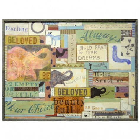 assemblage art print Kunst Collages, Sugarboo Designs, Vintage Framed Art, The Farmhouse, Assemblage Art, Grey Wood, Art Journals, Vintage Frames, Wood Print