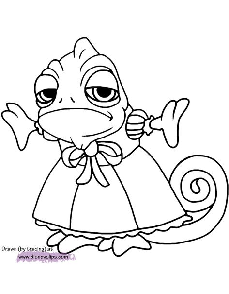 Pascal Coloring Pages, Pintar Disney, Rapunzel Coloring Pages, Tangled Coloring Pages, Rapunzel Drawing, Disney Coloring Sheets, Disney Drawings Sketches, Disney Princess Coloring Pages, صفحات التلوين