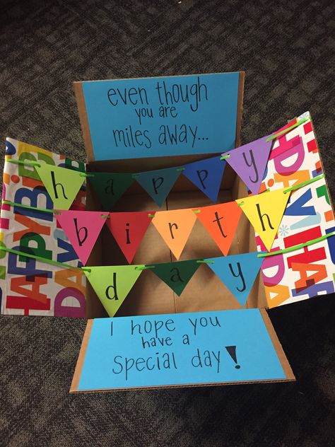 college birthday care package Birthday Surprise For Girlfriend, Birthday Present Diy, Diy Care Package, Deep Relationship Quotes, Birthday Gifts For Wife, Missionary Care Packages, Birthday Care Packages, Presents For Girlfriend, Missionary Gifts