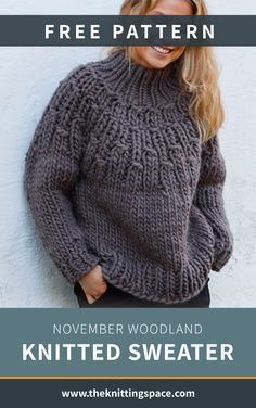 Free Sweater Knitting Patterns Chunky, Yarninspirations Free Knitting Patterns, Chunky Sweater Knitting Patterns Free, Bulky Knit Sweater Pattern Free, Easy Knitted Sweater Pattern Free, Free Chunky Knitting Patterns For Women, Oversized Knit Sweater Pattern, Chunky Knit Sweater Pattern Free Simple, Chunky Wool Knitting Patterns Free