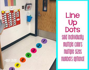 Line up Dots | Etsy Line Up Dots Classroom, Line Up Spots On Floor Preschool, Pre K 4 Classroom Set Up, Prek Room Set Up Ideas, Classroom Set Up Preschool, Kindergarten Table Setup, Kindergarten Room Ideas, Classroom Setup With Tables, Tk Classroom Set Up