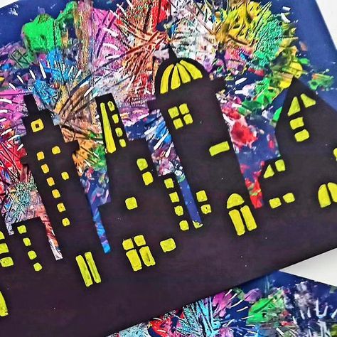 Fireworks Crafts For Preschool, Fireworks Art For Kids, Firework Art For Kids, Firework Crafts For Kids, Bonfire Crafts, Fireworks Crafts, Firework Craft, Bonfire Night Crafts, Nye Fireworks