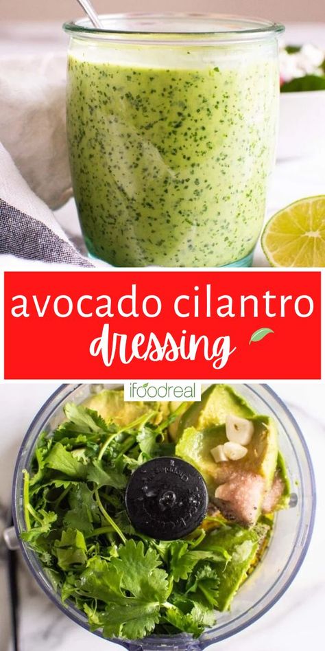 Cilantro Dressing Recipe, Avocado Cilantro Lime Dressing, Avocado Dressing Recipe, Avocado Cilantro Dressing, Taco Salad Dressing, Cilantro Salad, Creamy Avocado Dressing, Avocado Salad Dressing, Cilantro Dressing