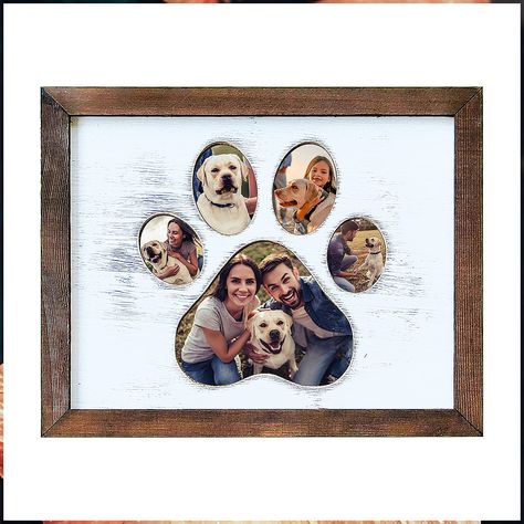 Dog Picture Frame With Paw Print Shape - Wooden Dog Photo Frame Gift For Pet Owners Or Memorial Keepsake For Dogs That Passed Dog Photo Frame, Dog Picture Frame, Dog Loss Sympathy, Pet Memorial Picture Frame, Pet Memorial Frames, Dog Picture Frames, Dog Status, Favorite Friend, Birthday Photo Collage