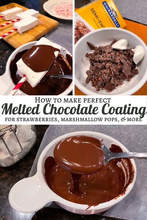 Perfect Chocolate Coating Best Melting Chocolate For Molds, Chocolate Coated Marshmallows, Best Melting Chocolate For Dipping, Dipping Chocolate Recipe That Hardens, Cake Pop Chocolate Coating, How To Make Melted Chocolate For Dipping, Best Chocolate For Melting, Melting Chocolate Chips For Dipping, Dipping Chocolate That Hardens