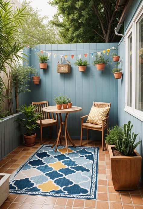 15 Budget-Friendly Small Patio Ideas You’ll Love 10 Small Patio Ideas Condo, Basic Patio Ideas, Very Small Backyard Ideas On A Budget, Diy Small Patio Ideas On A Budget, Rental Patio Ideas, Small Diy Patio, Small Front Patio Ideas, Tiny Outdoor Patio Ideas, Outdoor Patio Ideas On A Budget