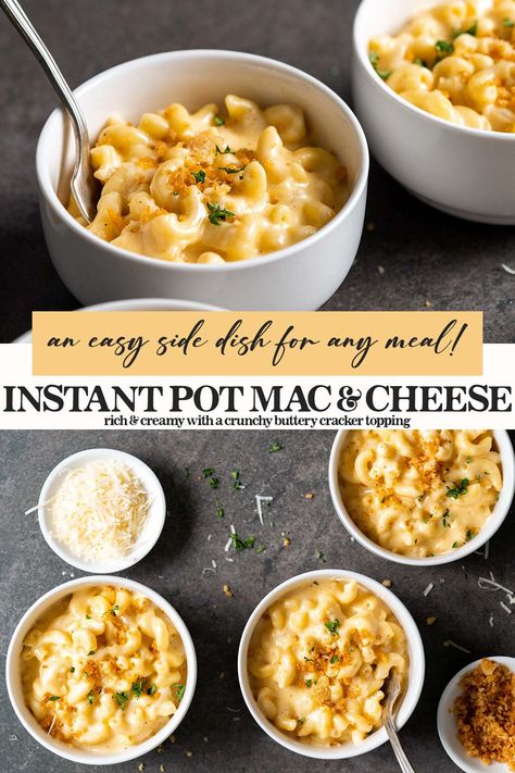 Instant Pot Mac and Cheese Recipe Instapot Mac N Cheese, Recipe Stand, Instant Pot Mac And Cheese, Best Mac N Cheese Recipe, Pot Mac And Cheese, Baked Mac And Cheese Recipe, Cracker Toppings, Ip Recipes, Easy Mac And Cheese