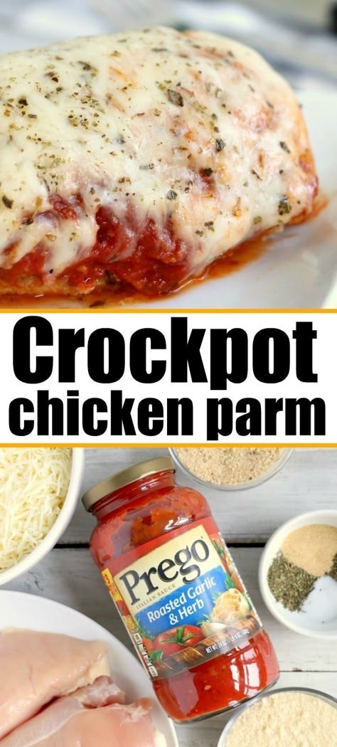 Slow Cooker 10 Hour Recipes, Slow Cooker Chicken Parmesan, Crockpot Chicken Parmesan, Chicken Breast Slow Cooker, Chicken Parmesan Recipe Easy, Chicken Breast Crockpot Recipes, Crockpot Chicken Breast, Pasta Easy, Chicken Parmesan Recipe