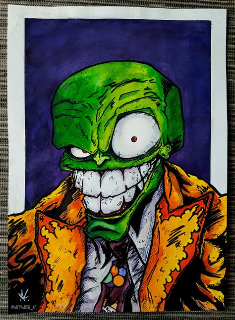 The Mask Cartoon, Arte Ganesha, Head Comic, Mask Drawing, Dope Cartoon Art, Masks Art, Dark Horse Comics, Amazing Spiderman, Comic Book Characters