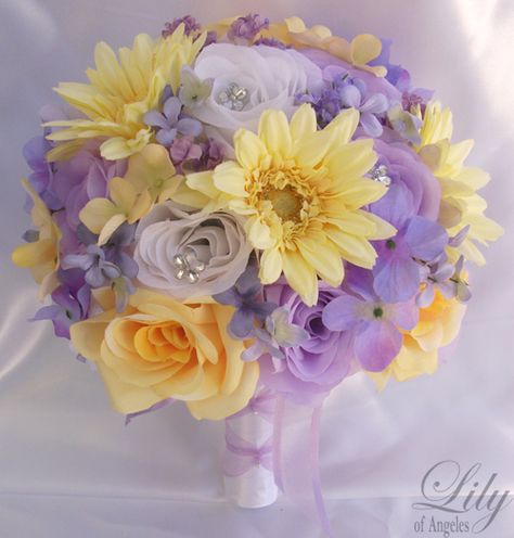 Yellow Weddings, Rapunzel Wedding, Tangled Wedding, Silk Flower Bouquet, Church Wedding Flowers, Wedding Flower Packages, Wedding Colour, Silk Flower Bouquets, Unique Wedding Flowers