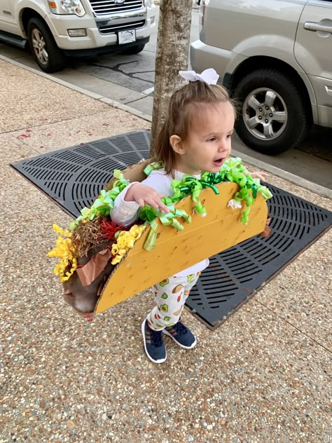 Kids Taco Costume, Taco Costume Diy, Bible Halloween Costumes, Taco Truck Trunk Or Treat, Diy Taco Costume, Taco Cat Costume, Baby Taco Costume, Taco Halloween Costume, Seasonal Traditions