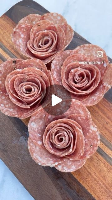 Emily Love Leserman on Instagram: "JC is the superior singer & turtleneck wearer Joey is the BEST dancer of the crew ⁣  what does this have to do with salami roses? I’m a millennial mom raised on lunchables who was taught the meaning of true romance by *NSYNC….it has EVERYTHING to do with salami roses" How To Make A Rose With Salami, Meat Roses How To Video, Salmi Rose, Salami Roses How To Video, Flower Salami, Salami Roses How To, Salami Platter, How To Make Salami, Salami Rose