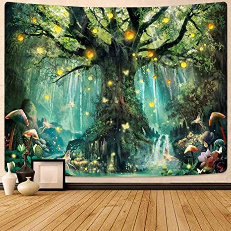 Tree Of Life Tapestry, Yoga Pad, Tree Tapestry, Tapestry Nature, Forest Tapestry, Moon Tapestry, Wishing Tree, Boho Tapestry, Fairy Tree