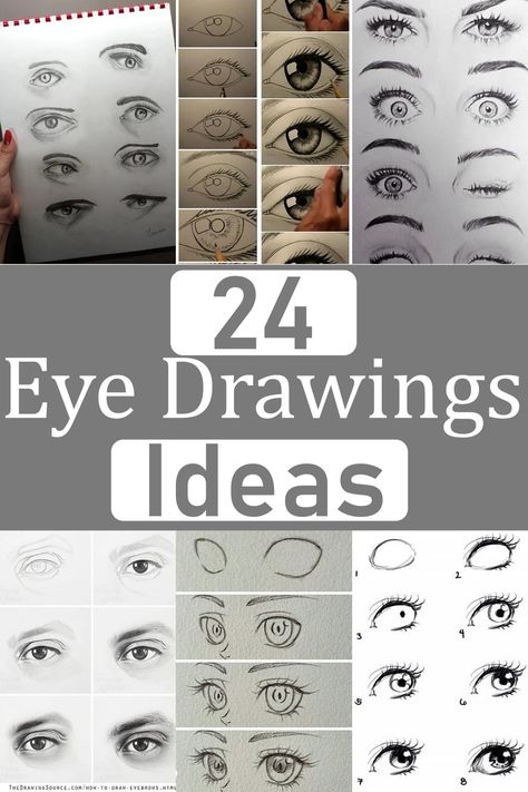 You'll find inspiration for drawing eyes in this roundup of eye-drawing ideas. Learn how to create beautiful sketches using simple shapes, sketching and erasing, shading, and more. Learn To Draw Eyes, How To Draw Eyes Step By Step For Beginners, Simple Eyes Drawing, Different Eye Shapes Drawing, Eyes Sketch Pencil, Eyes Looking Down Drawing, How To Draw An Eye, Drawing Eyes Step By Step, Eye Sketch Easy