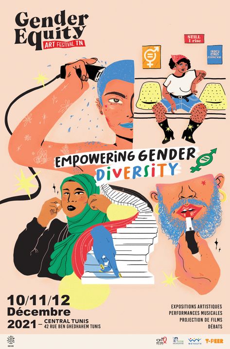 Gender Equality Graphic Design, Gender Equity Art, Gender Justice Posters, Gender Norms Illustration, Gender Spectrum Illustration, Politic Campaign Posters, Gender Graphic Design, Gender Equity Illustration, Gender Diversity Art