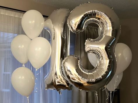 13 Aesthetic Birthday, 13 Teen Birthday Ideas, Happy Birthday 13 Girl, 13 Birthday Aesthetic, Hello 13 Birthday, 13 Birthday Balloons, 13th Birthday Aesthetic, 13 Birthday Picture Ideas, 13 Balloons