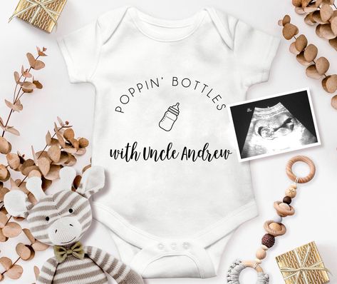 Baby Onies, Uncle Onesie, Pregnancy Announcement Aunt, Pregnancy Reveal Photos, Baby Surprise Announcement, Valentines Pregnancy Announcement, Baby Announcement Onesie, Funny Baby Onesie