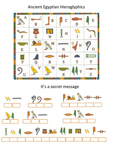 Hyroglyphics Egyptian, Egyptian Art Activities, Free Egyptian Printables, Egyptian Day At School, Heiroglyphics Art For Kids, Ancient Egypt School Project, Egypt Kindergarten Activities, Egyptian Party Games, Ancient Egypt Preschool Activities