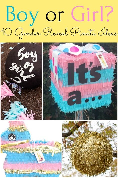 Gender Reveal Ideas For Party, Diy Gender Reveal, Gender Reveal Pinata, Twin Gender Reveal, Pregnancy Gender, Confetti Gender Reveal, Piñata Ideas, Baby Reveal Party, Diy Pinata