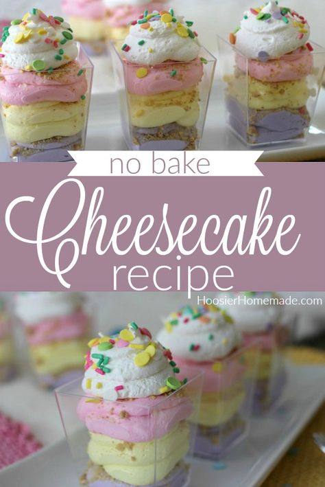 No Bake Cheesecake Recipe #cheesecake #nobakecheesecake No Bake Cheesecake Recipe, Easter Deserts, Easter Cheesecake, Recipe Cheesecake, Cheesecake Trifle, Easy Easter Desserts, Easy No Bake Cheesecake, Easter Sweets, Easter Brunch Food