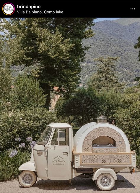 Wedding Gelato Truck, Pizza Cart Wedding, Mobile Pizza Truck, Food Trucks For Weddings, Gelato Truck Wedding, Food Carts Wedding, Pizza Van Wedding, Tuk Tuk Food Truck, Italian Dessert Bar