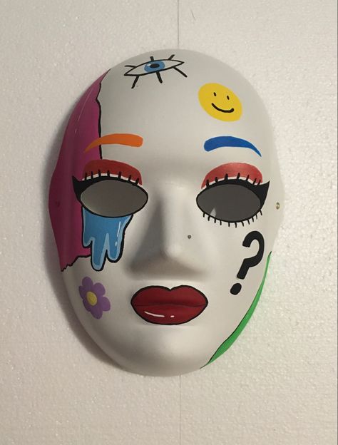 Idea and design originally mine hand painted. Mascara Design Ideas Paint, Face Mask Design Ideas Paint, Mask Painting Ideas Design, Mask Design Ideas Paint, Mascara Design Ideas, Mask Decorating Ideas, Mascaras Aesthetic, Mask Painting Ideas, Face Mask Design Ideas