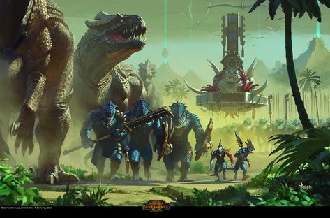 ArtStation - Lizardmen loading screen, Bayard Wu Lizardmen Warhammer, Loading Screen, Fantasy Battle, Age Of Sigmar, 다크 판타지, Warhammer Art, Fantasy Races, Dark Elf, Fantasy Concept Art