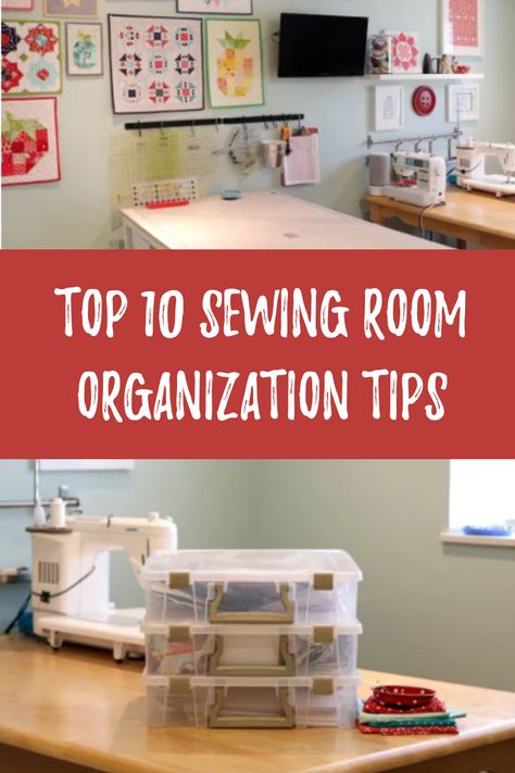 Transform your sewing space into a haven of creativity with these top 10 organization tips! From storage solutions to layout hacks, discover the secrets to a tidy and inspiring sewing room. Simple Sewing Room Ideas, Small Space Sewing Room, Sewing And Art Studio, Sewing Closet Ideas Small Spaces, How To Organize Sewing Room, Sewing Room Shelving Ideas, Mobile Sewing Station, Sewing Set Up Small Spaces, Quilting Rooms In Small Spaces